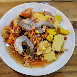 ตำข้าวโพด+กุ้ง