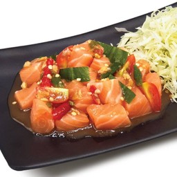 แซลมอนแซ่บนัว (สูตรปลาร้า)