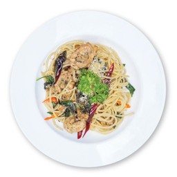 สปาเก็ตตี้ไส้อั่วไก่พริกแห้ง