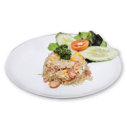 ข้าวผัดแฮม+ไส้กรอก
