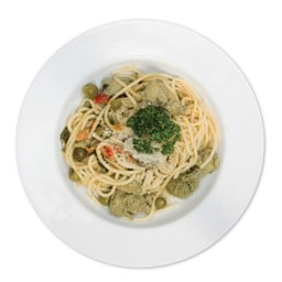 สปาเก็ตตี้ผัดแกงเขียวหวานไก่