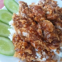 ข้าวไก่ทอดซอสเกาหลี