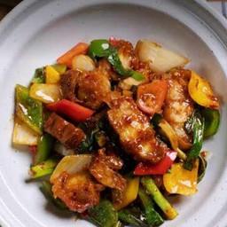 ผัดพริกเผากับข้าว