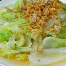 ผัดไก่  ผักกาดขาว  ราดข้าว