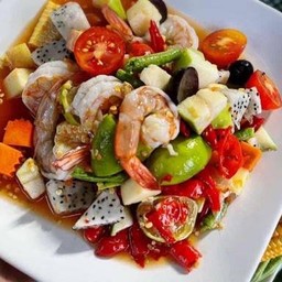 ตำผลไม้รวมกุ้งลวก