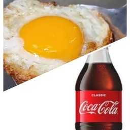 [อร่อยซ่ากับโค้ก] ข้าวราด ไข่ดาว +  โค้ก ออริจินัล (ขวด)