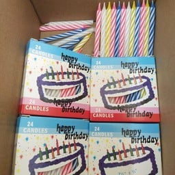 เทียนวันเกิดขนาดเล็ก 1 กล่อง ( 24 แท่ง )