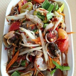 ตำทะเล ชุด1 (กุ้ง ปลาหมึก หอยแครง)