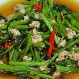 ผัดผักบุ้ง หมูสับ