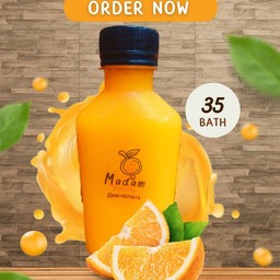 น้ำส้มคั้นผสมเนื้อส้ม