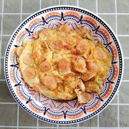 ข้าวราดไข่เจียวไส้กรอก