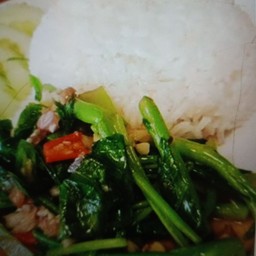 ข้าวราดคะน้าปลาเค็ม