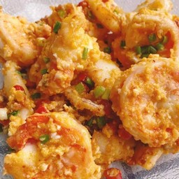 กุ้ง ผัดไข่เค็ม