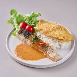 ข้าวปลากะพงฉู่ฉี่ ไข่เจียว