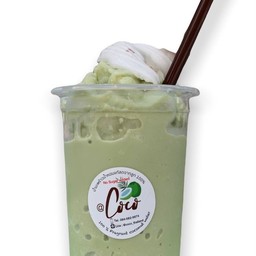 Matcha Frappe topping with coconut