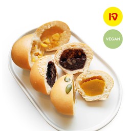 ขนมปังแป้งสเปลท์ออร์แกนิก 3 ไส้ ฟักทอง,ถั่วแดง,ข้าวโพด