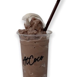 chocolate frappe topping with coconut ช้อคโกแลตปั่น