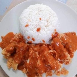 ข้าดราดไก่กรอบซอสเเพนง