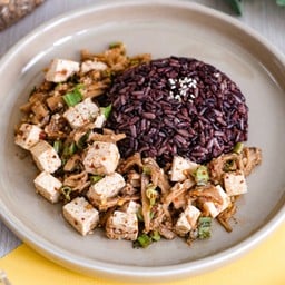(Vegan) Spicy Shredded Mushroom Salad With Spicy Tofu