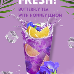 Ice butterfly pea honey lemon ( อัญชันเลม่อนน้ำผึ้ง)