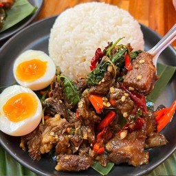 กะเพรา เนื้อ KOBE ตุ๋น (ราดข้าว)ไม่มีไข่