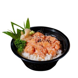 ข้าวหน้าปลาแซลมอนซอสงา