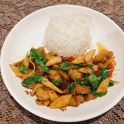 ข้าวราดกระเพราหมูเจ
