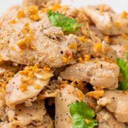 ไก่ทอดกระเทียมราดข้าว