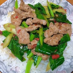 ข้าวคะน้าหมูชิ้น