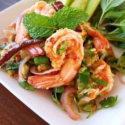 ลาบกุ้งสด/สุก