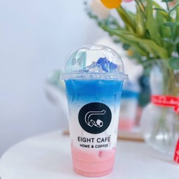 อัญชันนมสดสตรอเบอรีเย็น