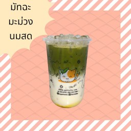 มัทฉะลาเต้มะม่วง