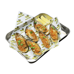 หอยแมลงภู่ GRILLED MUSSEL 蒜蓉青口贝半打  5 ฟรี/Free/送 1