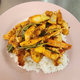 พริกเผา กับข้าว