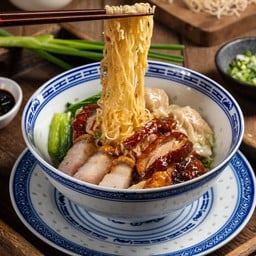 บะหมี่เกี๊ยวเป็ดย่าง+หมูกรอบ