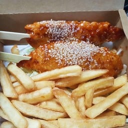 เฟรนซ์ฟราย + ไก่โอบะ