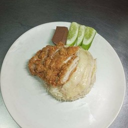 ข้าวมันไก่ตอน+ไก่ทอด