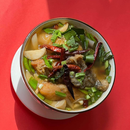 ต้มโคล้งปลากระพงทอดถ้วย