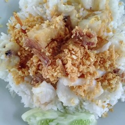 ข้าวราด ทอดกระเทียม