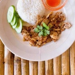 ข้าวไก่กระเทียม ไม่ติดหนัง นะงับ