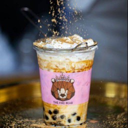 แม่หมีพ่นไฟไข่มุกลาวา (เมนูแนะนำ) แก้วหมี L 22oz