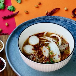 ก๋วยเตี๋ยวต้มยำตำลึง(เส้นปลา)