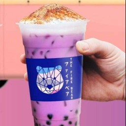 นมเผือกหมีพ่นไฟไข่มุกลาวา แก้วหมี L 22oz