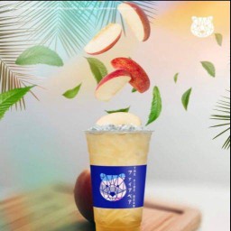 ชาผลไม้น้ำแอปเปิ้ลไข่มุกลาวา แก้วหมี L 22oz