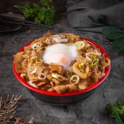 ข้าวหน้าหมูคุโรบุตะผัดซีอิ้วญี่ปุ่นไข่ออนเซ็น