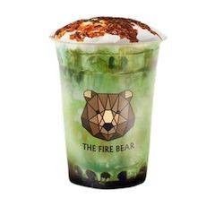 ชาเขียวนมหมีพ่นไฟไข่มุกลาวา แก้วหมี L 22oz