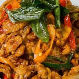 ข้าวหมูผัดพริกเผา