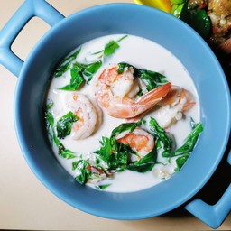 ต้มกะทิใบเหลียงกุ้ง