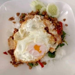 กระเพราหมูสับ(ราดข้าว)