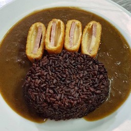 ข้าวไรซ์เบอร์รี่แกงกระหรี่แฮมชีส(Ham Cheese Curry Ricebrerry )